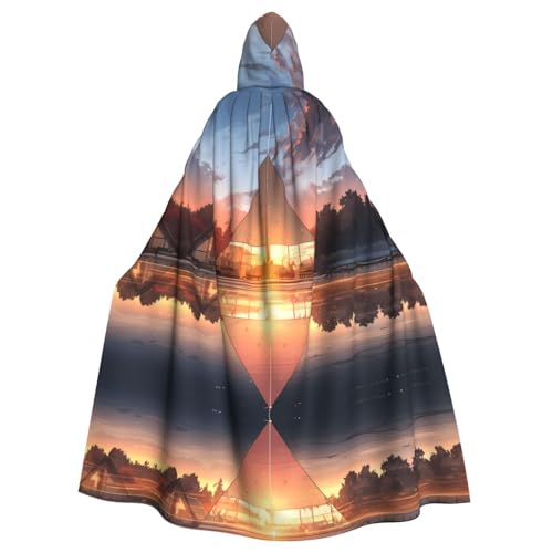 WZYWHJ Tienda de campaña iluminada Picture Aldult Cosplay Poncho Capa con capucha para hombres y mujeres Halloween Party