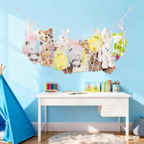 Hamac de rangement mural à peluches robuste pour libérer de l'espace au sol