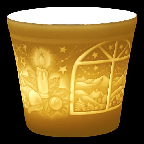 Weimar Porcelain Tea Light Holder Winter Window Lithophanie Table Tea Light Holders In Original Box