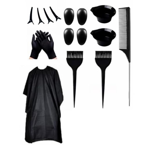 Lot de 16 outils de teinture pour cheveux - Pinces à cheveux - Kit de coloration pour cheveux - Bol de teinture pour cheveux - Pour salons de beauté