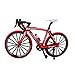 TOYANDONA Modelo de Bicicleta de Aleación Juguete Fundido a Presión Modelo de Aleación Creativa 1:10 Mini Adornos de Bicicleta de (Agarre Curvo Rojo)