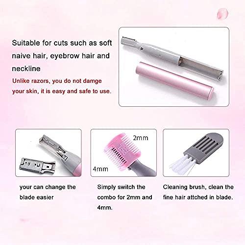 Electric Eyebrow, Portable Women Trimmer Eyebrow Shaper Lady Bikini Pen Hair Remover Removal Safety Mini Beauty Knife (pink) - Thumbnail 7