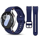 Pulseira sem lacunas compatível com Samsung Galaxy Watch 7/6/5/4/FE, Watch 5 Pro, Galaxy Watch 6 4 Classic, pulseira de substituição de smartwatch de silicone macio para homens e mulheres