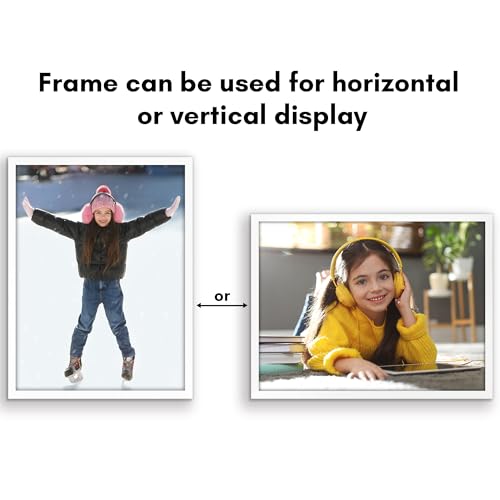 Image of Americanflat 18x24 Poster Frame with Polished Plexiglass - Streamline Collection - Thin Border Picture Frame for Wall Display - Hanging Hardware Included - White