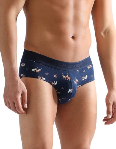 Image of U.S. Polo ASSN. Men PB005 Cotton Modal Printed Premium Underwear Brief -Pack of 1