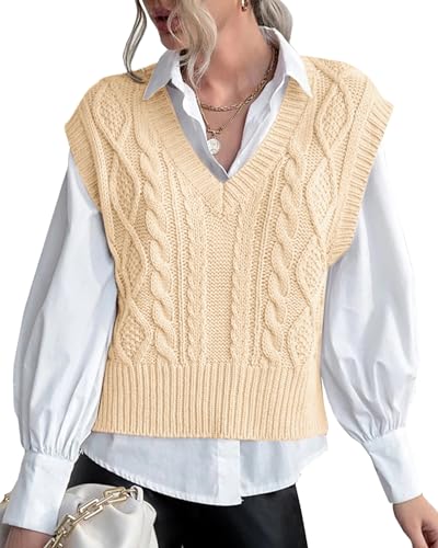 Sweater Vest for Women V Neck Sleeveless Knit Top