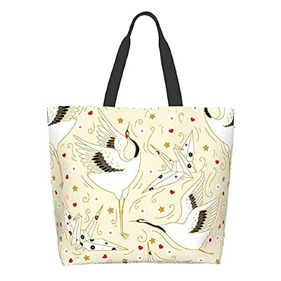Modello Di Gru Origami Bianca Donna Borsa A Mano Ecocompatibile Borsetta Multifunzionale Borse A Spalla Per Regalo Viaggio La Spesa