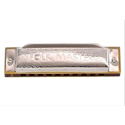 Harmonica diatonique Silver Folkmaster Gaita Standard 10 trous Harmonica diatonique débutant Blues Harp - Les Beatles, Paul McCartney, John Lennon, RIngo Starr, George Harrison