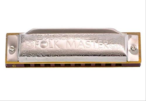 Harmonica diatonique Silver Folkmaster Gaita Standard 10 trous Harmonica diatonique débutant Blues Harp - Les Beatles, Paul McCartney, John Lennon, RIngo Starr, George Harrison Harmonica diatonique Silver Folkmaster Gaita Standard 10 trous Harmonica diatonique débutant Blues Harp