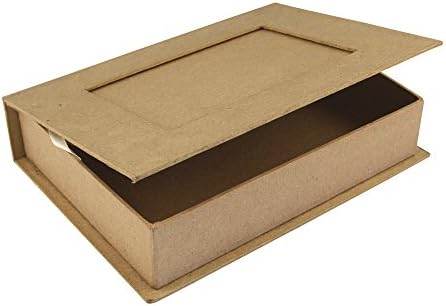 Rayher 71747000 Papier mache box, 22.5x16x5 cm, Book shape box su...