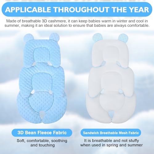 Miniatura 5 de Lekefeto Reductor De Asiento Para Bebé Con Reposacabezas, Suave Funda Para Asiento De Coche, Transpirable Y Lavable, Color Azul