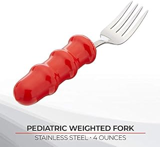 Sammons Preston Pediatric Weighted Fork, Small Fork for Kids, Assistive Utensil with Added
