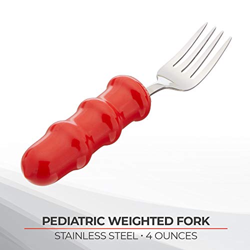 Sammons Preston Pediatric Weighted Fork, Small Fork for Kids, Assistive Utensil with Added