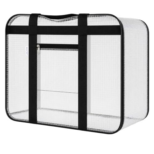 Image of Storite Nylon Big Underbed Storage Bag Moisture Proof Cloth Organiser with Zippered Closure and Handle(Transparent, 54x46x28cm) Rectangular