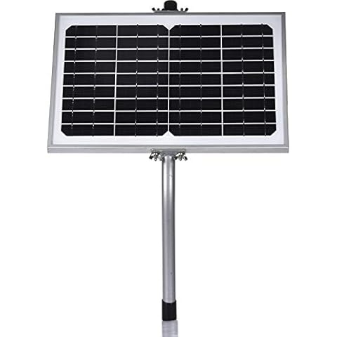 SUNER POWER 10 Watt Solar Panel Powered Charger Kit + Tubular Mount Bracket for Automatic Gate Opener, Electrical Fence, etc Cover