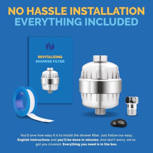 Image of HO2ME Shower Filter for Hard Water | Bathroom Water Softener | 20 Stage Hard Water & Showerhead Filter for Hair & Skin | Suitable for Borewell /Tanker Water (Chrome Finish)