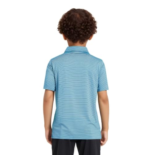 Image of Mens Golf Shirt Moisture Wicking Dry Fit Performance Sport Short Sleeve Striped Golf Polo Shirts for Men