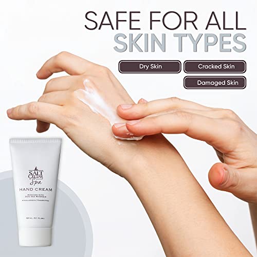 Salt Cellar Spa Dead Sea Mineral Hand Cream, Moisturizer Lotion For Dry, Cracked Skin Enriched With Glycerin, Olive Oil, Paraben Free, Fast Absorbing, 5.1 Fl Oz (150 Ml) #TOP5