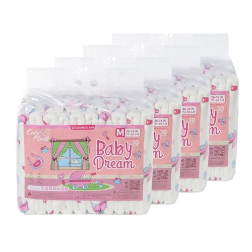 CutiePlusU 大人用おむつ40枚セットサンプル、男女失禁パンツ、ラベル付き、吸収力の高いドライ表面- 赤ちゃん夢(L 95-120cm)