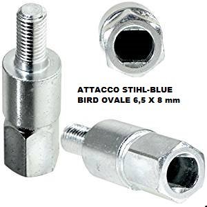 COPPIA CONICA UNIVERSALE PER DECESPUGLIATORE INCLUSO INNESTO OVALE BLUE BIRD - STIHL 6,5 X 8 mm