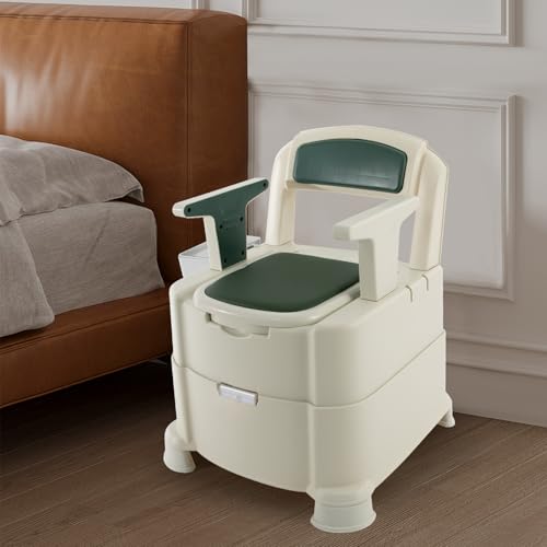 Tyvotrend Campingtoilette, Tragbare Reisetoilette mit Sensory Light und Rückenlehne, Mobile Toilette mit Abnehmbaren Armlehnen und Tissue-Box, Trockentrenntoilette für Menschen (Grün)