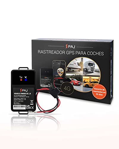 PAJ GPS Vehicle Finder 4G 1.0   Localizador GPS para Coche, Moto y Otros Vehículos   Conexión Directa a Batería   Seguimiento en Directo, Historial de Rutas y Alarmas   Longitud Total del Cable 38cm