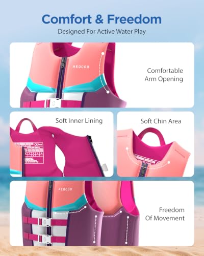 AEOCOO Toddler Swim Vest for 30-50 Pounds, Kids Pool Floaties Vest 3-5 Year Old, Puddle Swim Jumper Buoyancy Jacket, Boys, Girls, Niños, Sweet Bubble - image 4