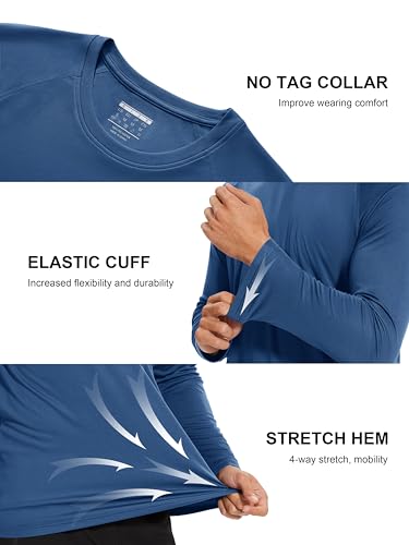 Image of MAGCOMSEN Men's Long Sleeve Shirts UPF 50+ UV Sun Protection Athletic Shirts for Hiking Running Workout Rash Guard