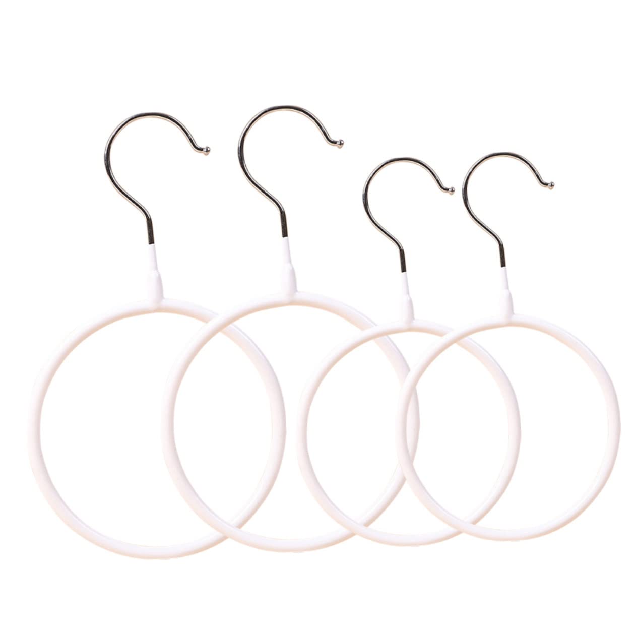 Levemolo 4pcs Scarf Organizer Metal Ring Hanger for Closet Lightweight Scarf Display Rack for Shawls Ties and Belts Space Saving Accessory Storage