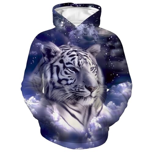 Leopard Boys Girls Hoodies for Kids 3D Prints Casual Pullover Sweatshirts with Pocket for 6-16 Years