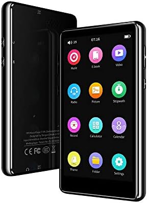 Mp3 player with bluetooth 5.0,Tengsen 4.0 inch Full TouchScreen HD Video Mp4 music Player with Speaker, 16GB Portable HiFi Sound with Bluetooth, FM Radio, Voice Recorder, E-book, Sport pedometer