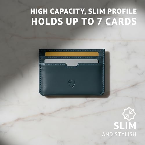 Image of Vaultskin MOORGATE Slim Card Holder - Minimalist Leather Wallet with RFID Blocking, Front Pocket Credit Card Case for Men & Women