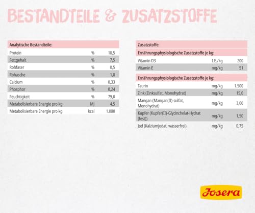 JOSERA Nassfutter Kitten Beef (6 x 200 g) | Kitten | Premium Katzenfutter nass für wachsende Katzen | Rind | mit Lachsöl | getreidefrei | Anti-Haarballen | Alleinfutter | 6er Pack