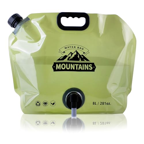 Coipdfty Camping Water Jug 2.1 Gallon CollapsibleWater Container Portable Water Bag for TravelOutdoor Hiking BPA Free Lightweight (Green (2.1 Gal), 1)