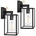 FOLKSMATE 2 Pack Dusk to Dawn Outdoor Wall Light Fixtures, Exterior Porch Light, Waterproof Wall Sconces Lanterns, Sensor Lighting Wall Mount for House Doorway Garage, Black