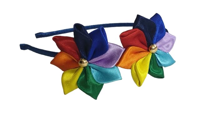 Handmade Rainbow Flower Hairband/Headband/Tiara FFHB PatternABB1 (Pack of 1)-image-11