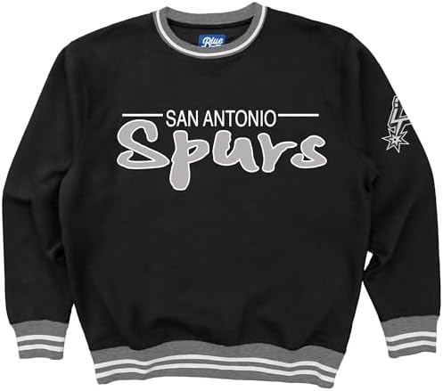 Blue 84 San Antonio Spurs NBA Officially Licensed Varsity Rib Crewneck Sweatshir