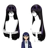 【Sanjucos】 機動戦士Gundam GQuuuuuuX ニャアン かつらコスプレかつら 長髪 黒髪 ストレート 頭皮のシミュレーション ロールプレイング cosplay 少女 友達へのプレゼント D250910092