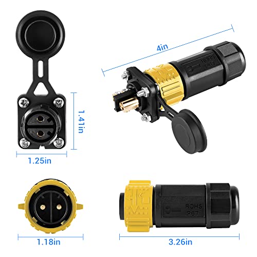 Trolling Motor Plug Receptacle 50A - Waterproof Boat Dc Power Connector 12/24/36/48V For Fishing Reels, Downriggers #TOP5