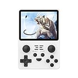 Powkiddy RGB20S Handheld Retro Game Console with Built-in Games,3.5 Inch IPS Screen Game Player (128G 20000 Games White) -  blast orby