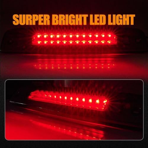 Image of Third 3rd Brake Light LED for 2003-2016 Ford Expedition, High Mount Rear Brake Lights Assembly for 03-16 Lincoln Navigator, Waterproof Center Cab Lamp Stop Light (RED)