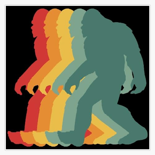 Leyland Designs Vintage Retro Bigfoot/Sasquatch/Yowie Silhouette! - Classic 70's Style Bumper Sticker Window Water Bottle Decal 5