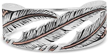 Montana Silversmiths Ladies Feather Cuff Bracelet Western Inspired (Wind Dancer)