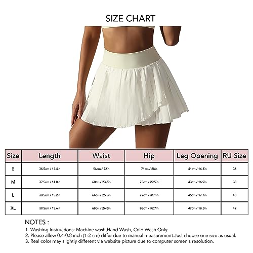 Saia de tênis plissada de cintura alta com shorts embutidos para mulheres com absorção de umidade el