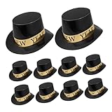 Gatuida 6 piezas Sombreros Copa Fin Año Negro y Dorado Pack de Unidades para Fiesta de Año Accesorios Elegantes para Adultos Decoración Clásica y Versátil para Celebraciones Festivas