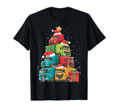 Truck Driver Trucker Logistics Christmas Tree Xmas T-Shirt