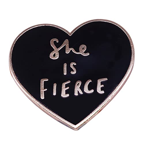 She Is Fierce Heart Enamel Pin Feminist Badge