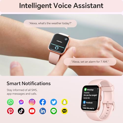 Aeac 1.85" HD Smartwatch for Women (Pink) – Bluetooth Calling & Alexa — view 3