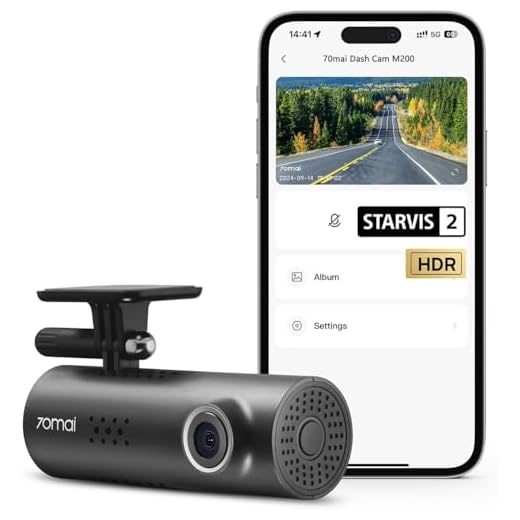 70mai M200 HDR DashCam 3, STARVIS 2 IMX662, 1080P with HDR Imaging, F1.8 Large Aperture, MaiColor Vivid+ Solution, Voice Control, WiFi, Optional Parking Mode, Upto 128GB Supported (M200)