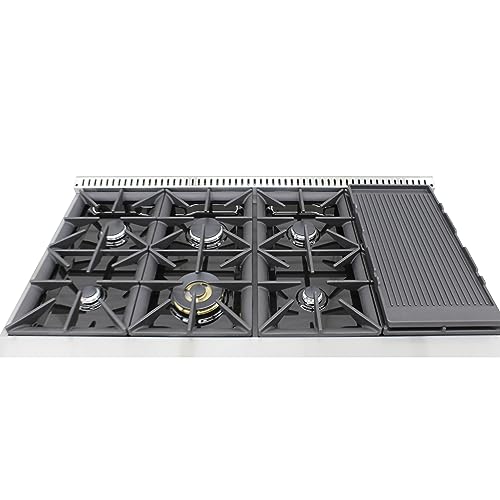 Duura Elite DE480GRSSS Gas Range Cooktop, 48-Inch With Double Porcelain Convection Oven And Broil Function thumb #8
